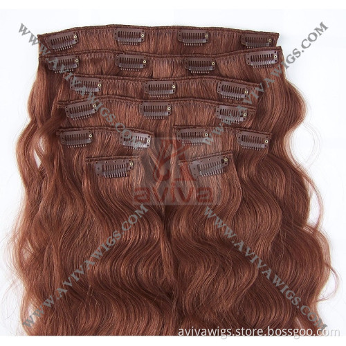 Human Hair Extension Clip in Hair